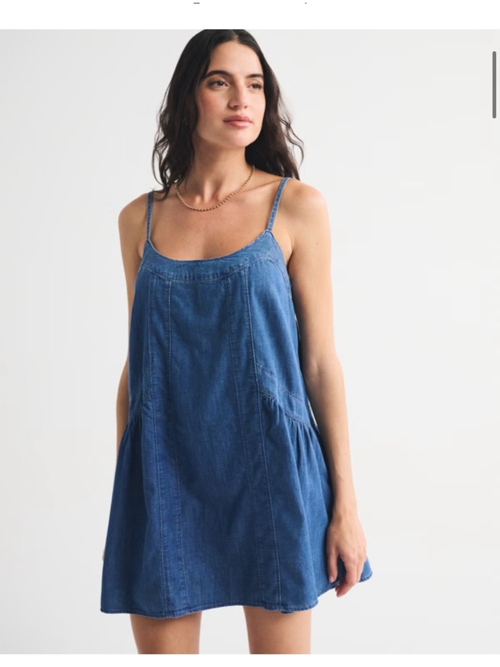 NWT Abercrombie Denim Scoopneck Flowy Mini Dress
